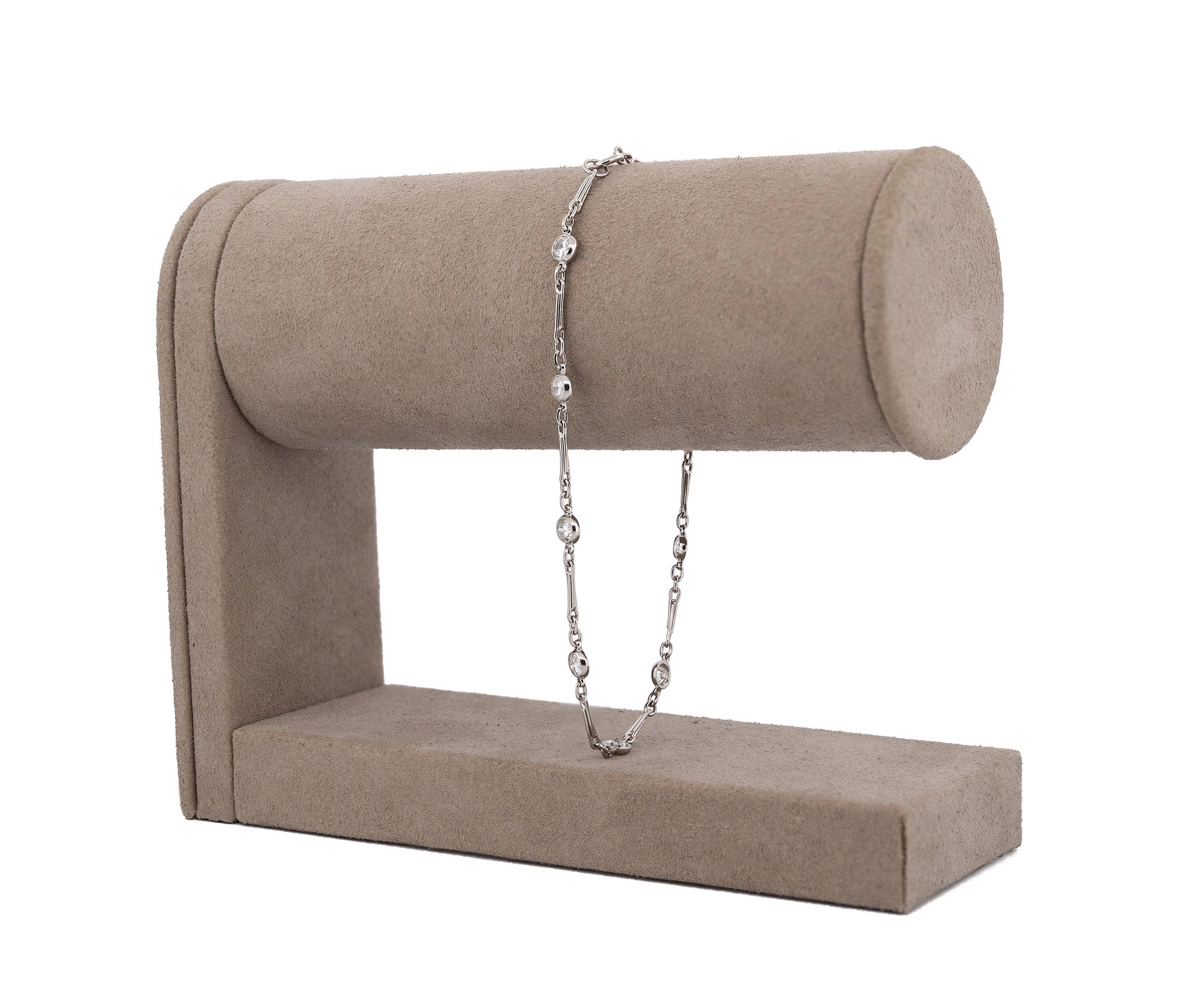 Platinum 1.28cttw. Round Brilliant Diamonds By The Yard Bracelet