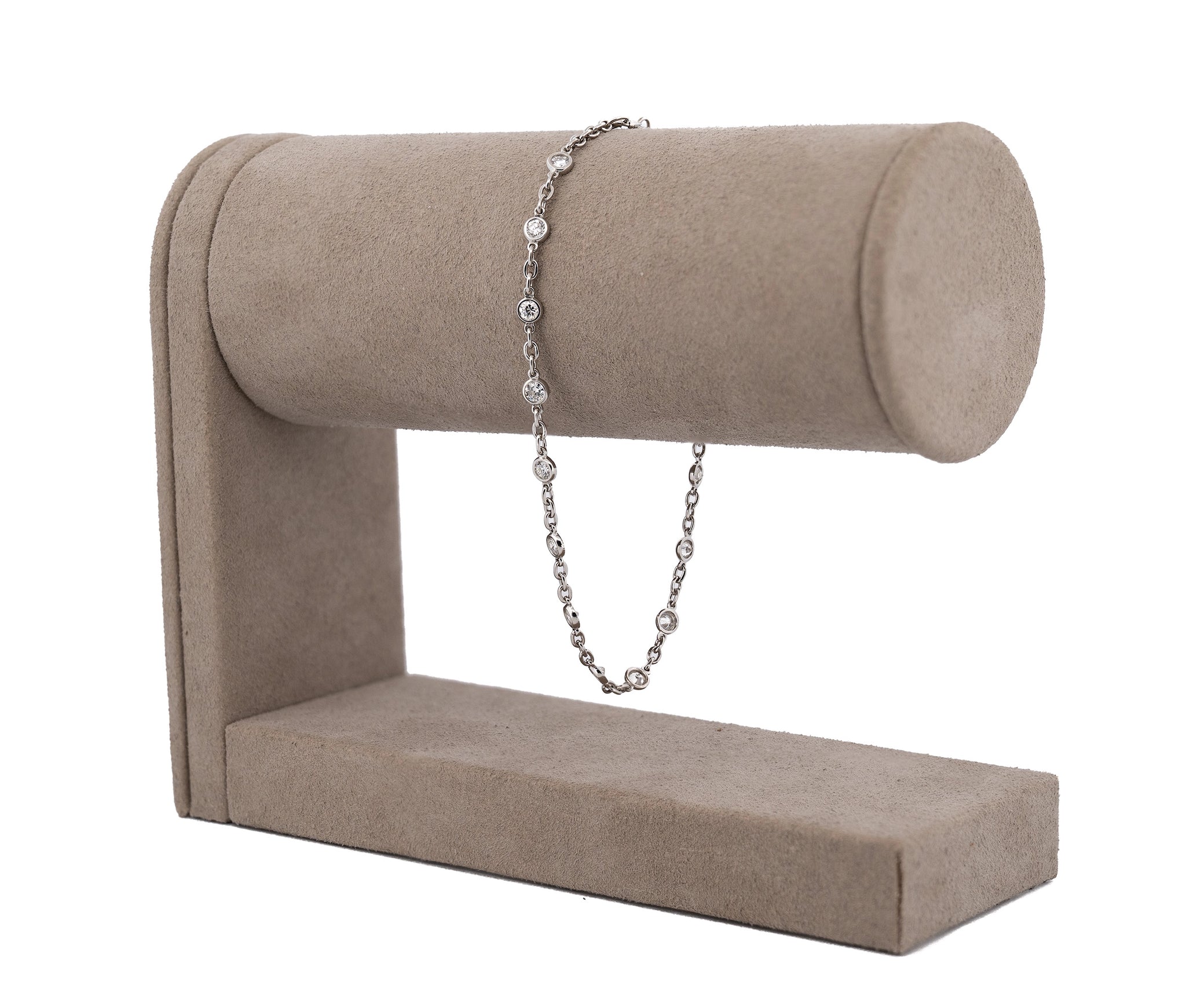 Platinum 1.00cttw. Round Brilliant Diamonds By The Yard Bracelet