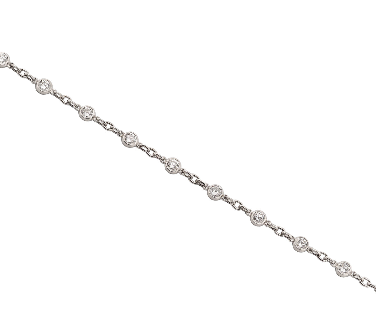 Platinum 1.00cttw. Round Brilliant Diamonds By The Yard Bracelet
