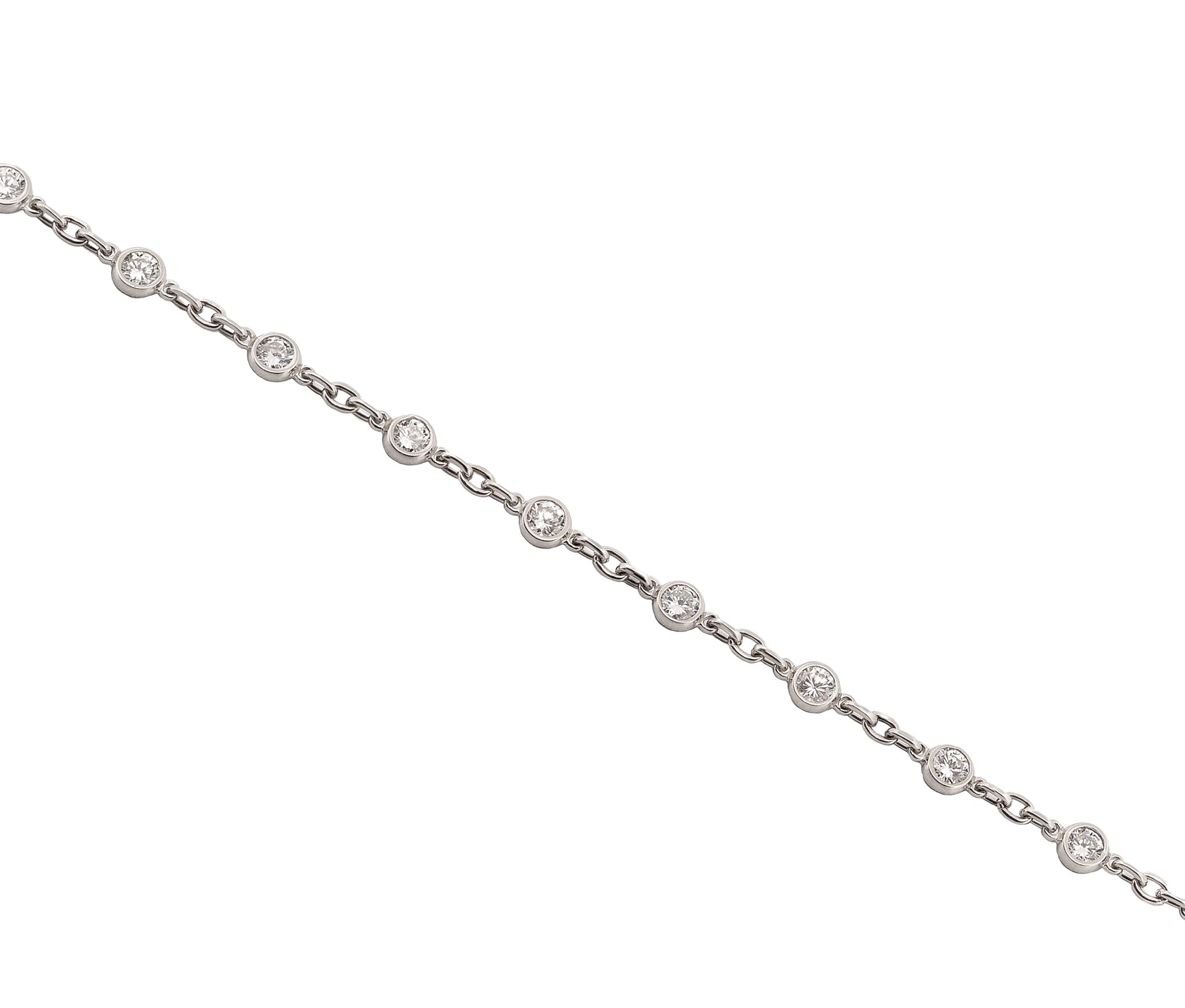 Platinum 1.00cttw. Round Brilliant Diamonds By The Yard Bracelet