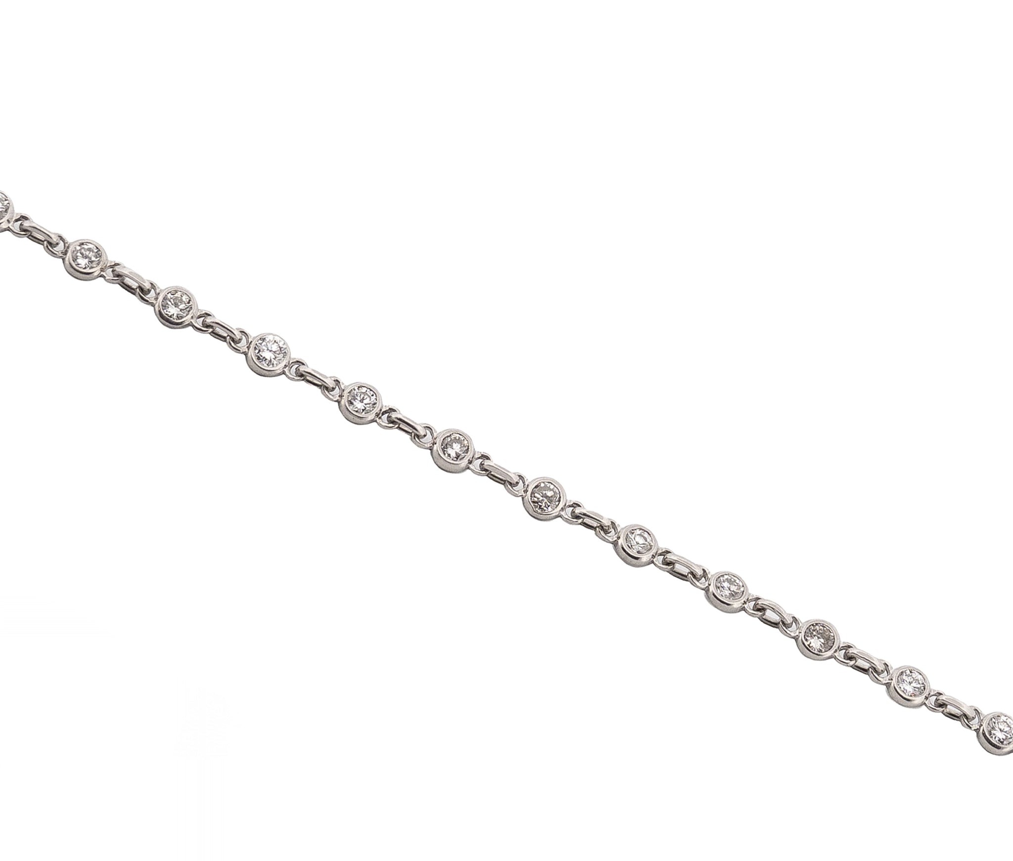 Platinum 1.70cttw. Round Brilliant Diamonds By The Yard Necklace