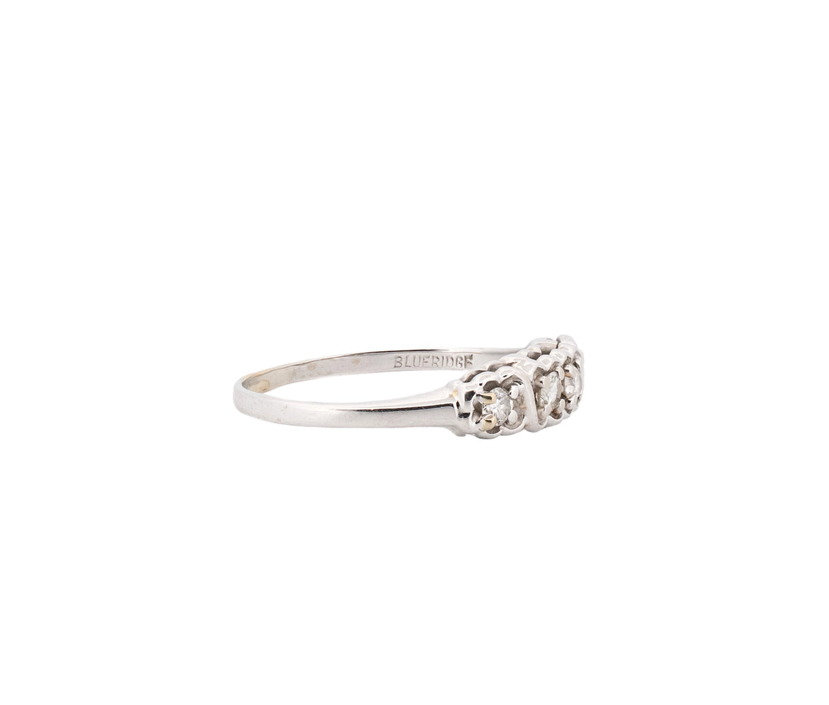 14KT White Gold 0.21 CTTW Brilliant Cut Diamond Vintage Style Engagement Ring