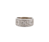 14KT White Gold 0.68 CTTW Princess & Round Brilliant Cut Diamond Band Ring