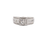 14K White Gold 1.02 CTTW Princess Cut Diamond Engagement Ring