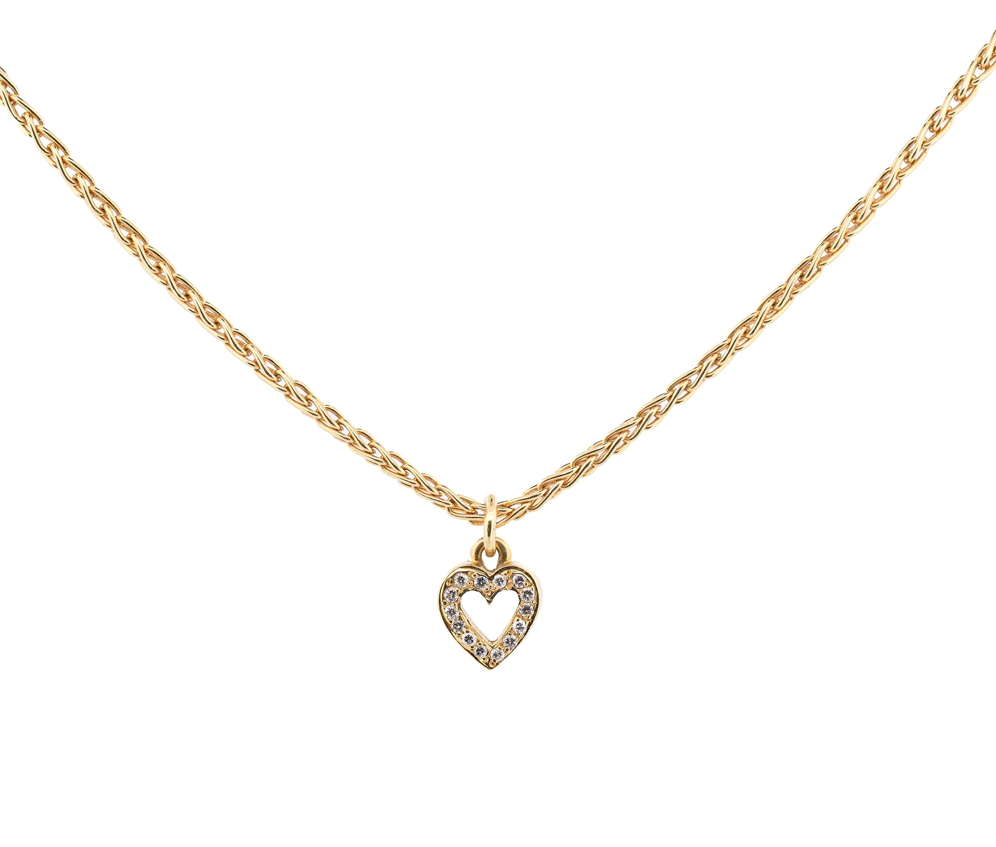 18K Tiffany & Co. Diamond Heart Pendant Necklace
