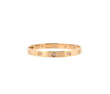 Cartier 18K Yellow Gold 10 Diamond Love Bracelet Size 17