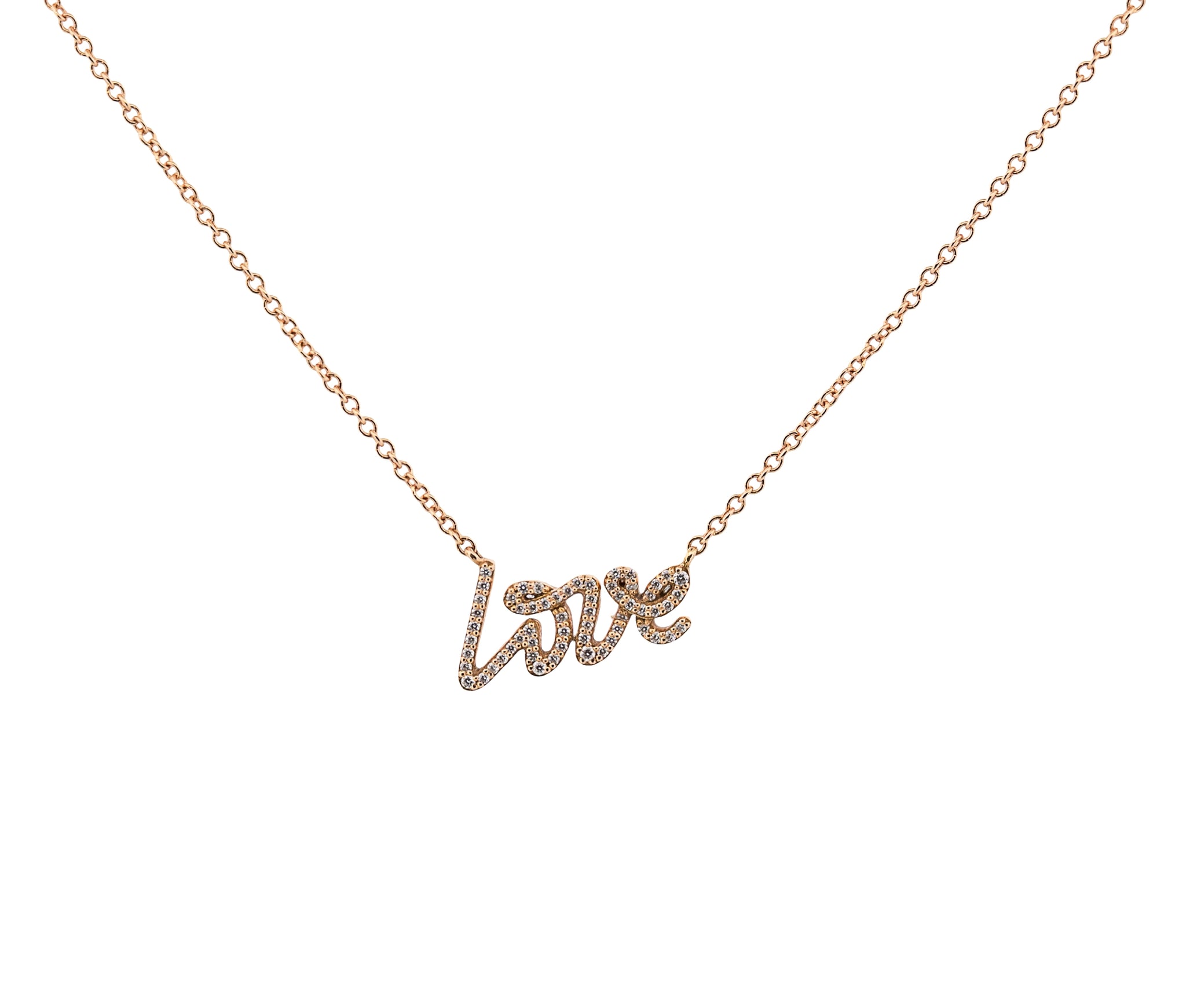 18K Rose Gold Tiffany & Co. Paloma Picasso Graffiti Diamond Love Necklace