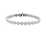 14K White Gold Diamond Cluster Style Tennis Bracelet