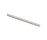 14K White Gold Diamond Cluster Style Tennis Bracelet