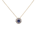 14K Yellow Gold Tanzanite and 2.20Ct Diamond Necklace