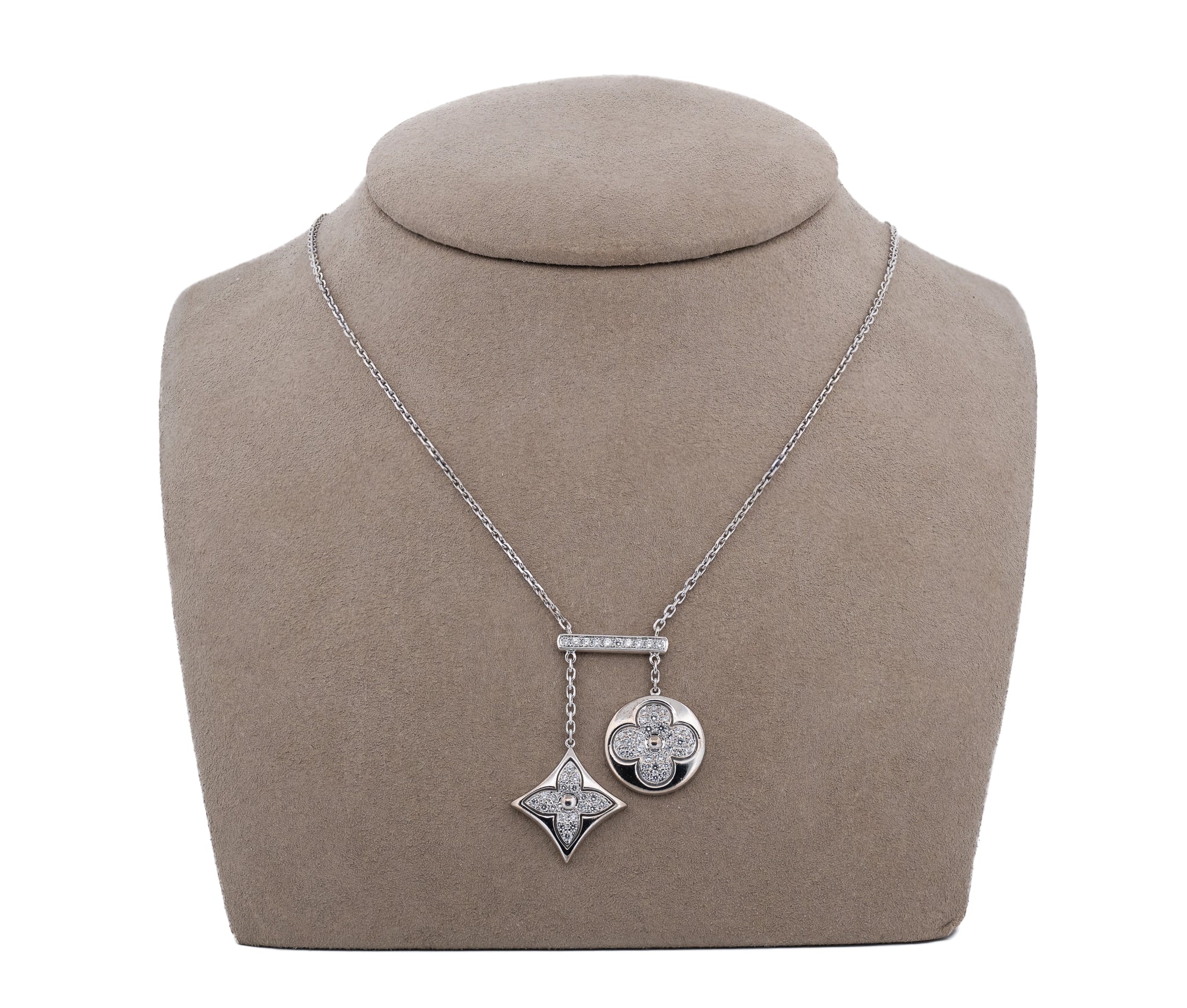 Louis Vuitton 18K White Gold Diamond Blossom Necklace