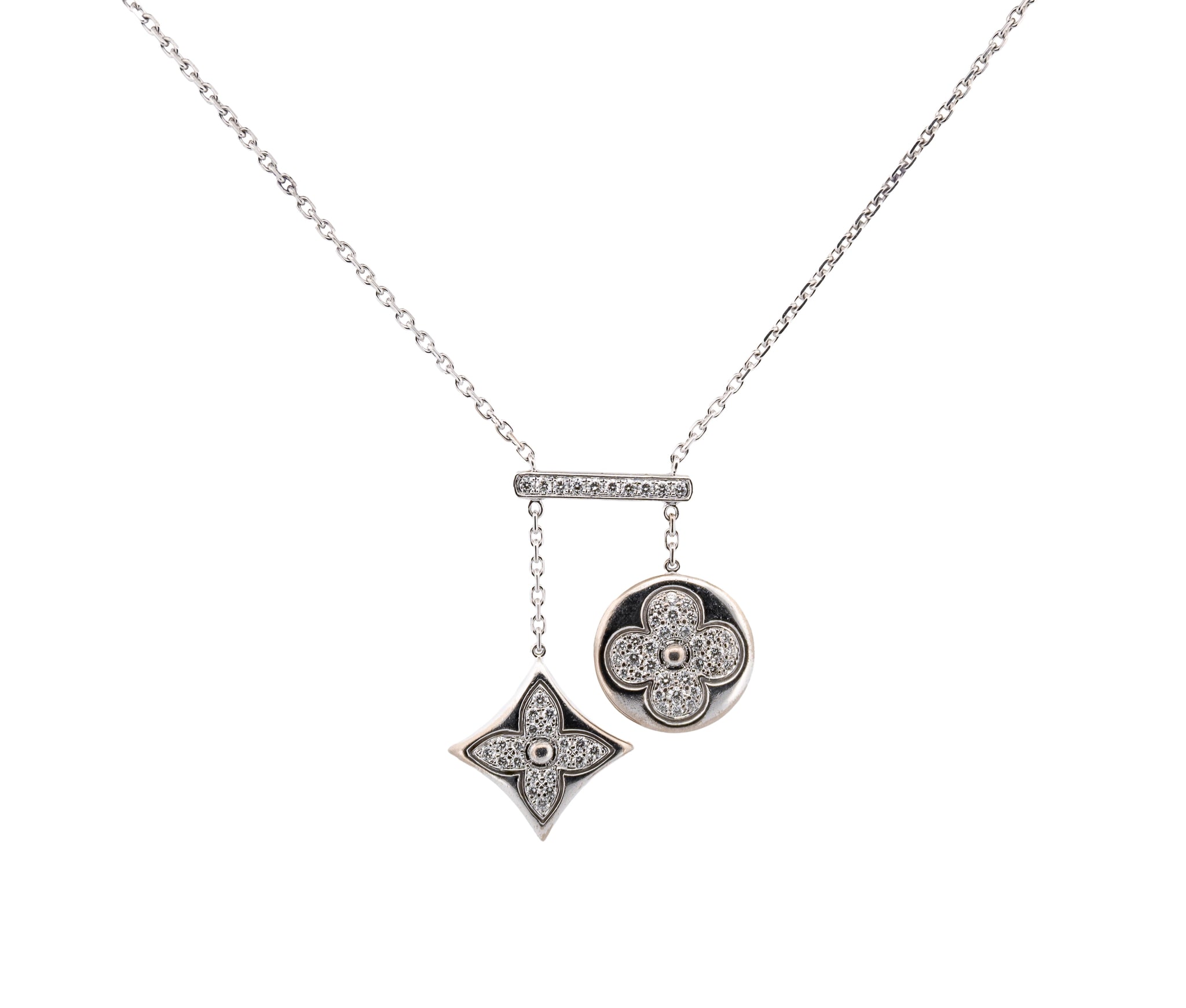 Louis Vuitton 18K White Gold Diamond Blossom Necklace