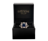 14K White Gold Sapphire & Diamond Ring