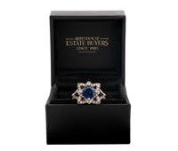 14K White Gold Sapphire & Diamond Ring