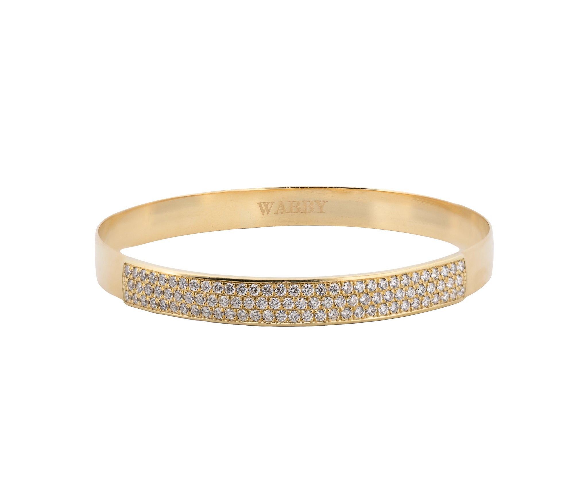 18K Yellow Gold 1.80Ct Round Brilliant Diamond Bangle Bracelet