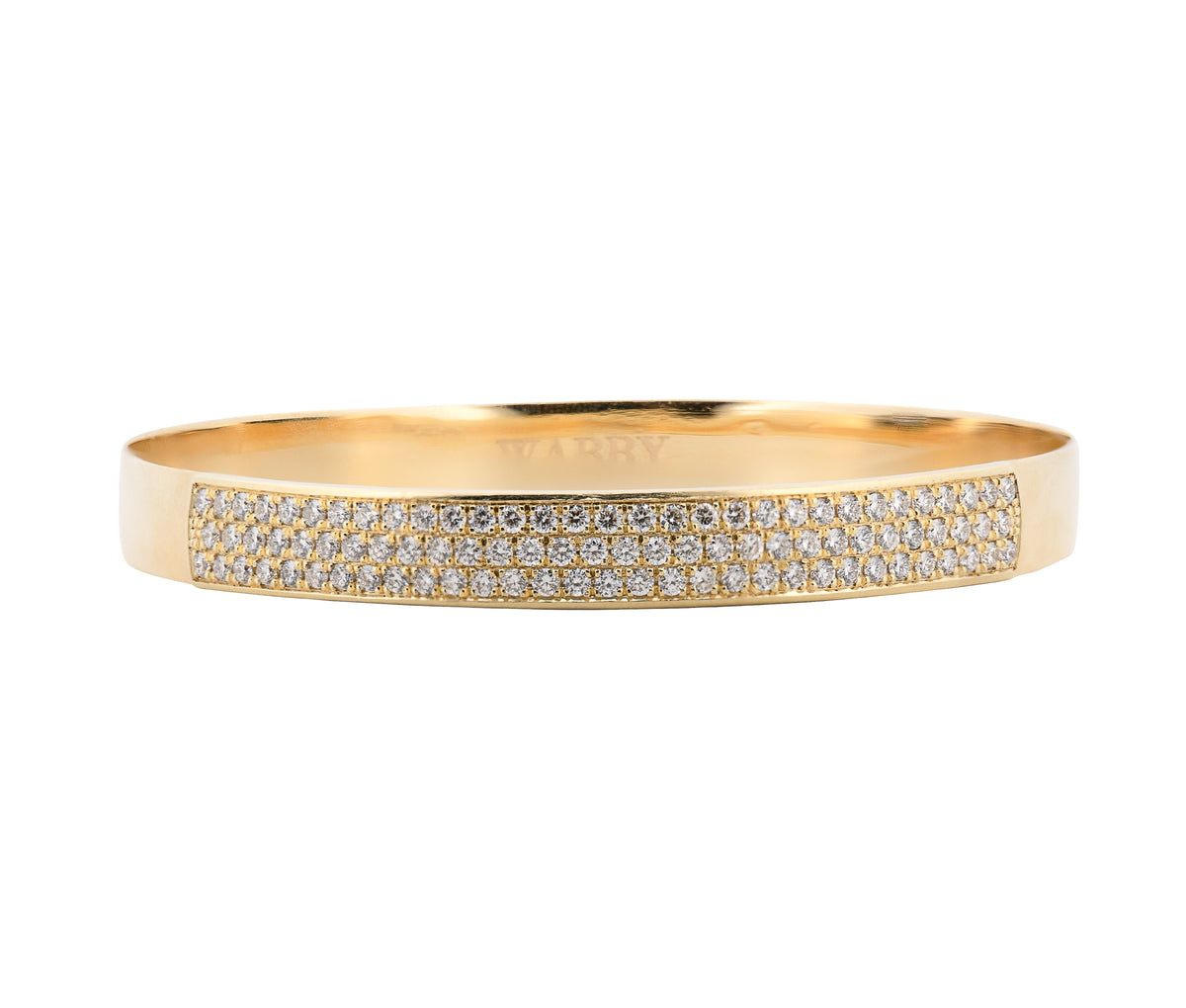 18K Yellow Gold 1.80Ct Round Brilliant Diamond Bangle Bracelet