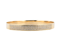 18K Yellow Gold 1.80Ct Round Brilliant Diamond Bangle Bracelet