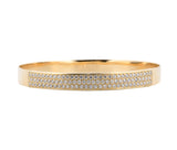 18K Yellow Gold 1.80Ct Round Brilliant Diamond Bangle Bracelet