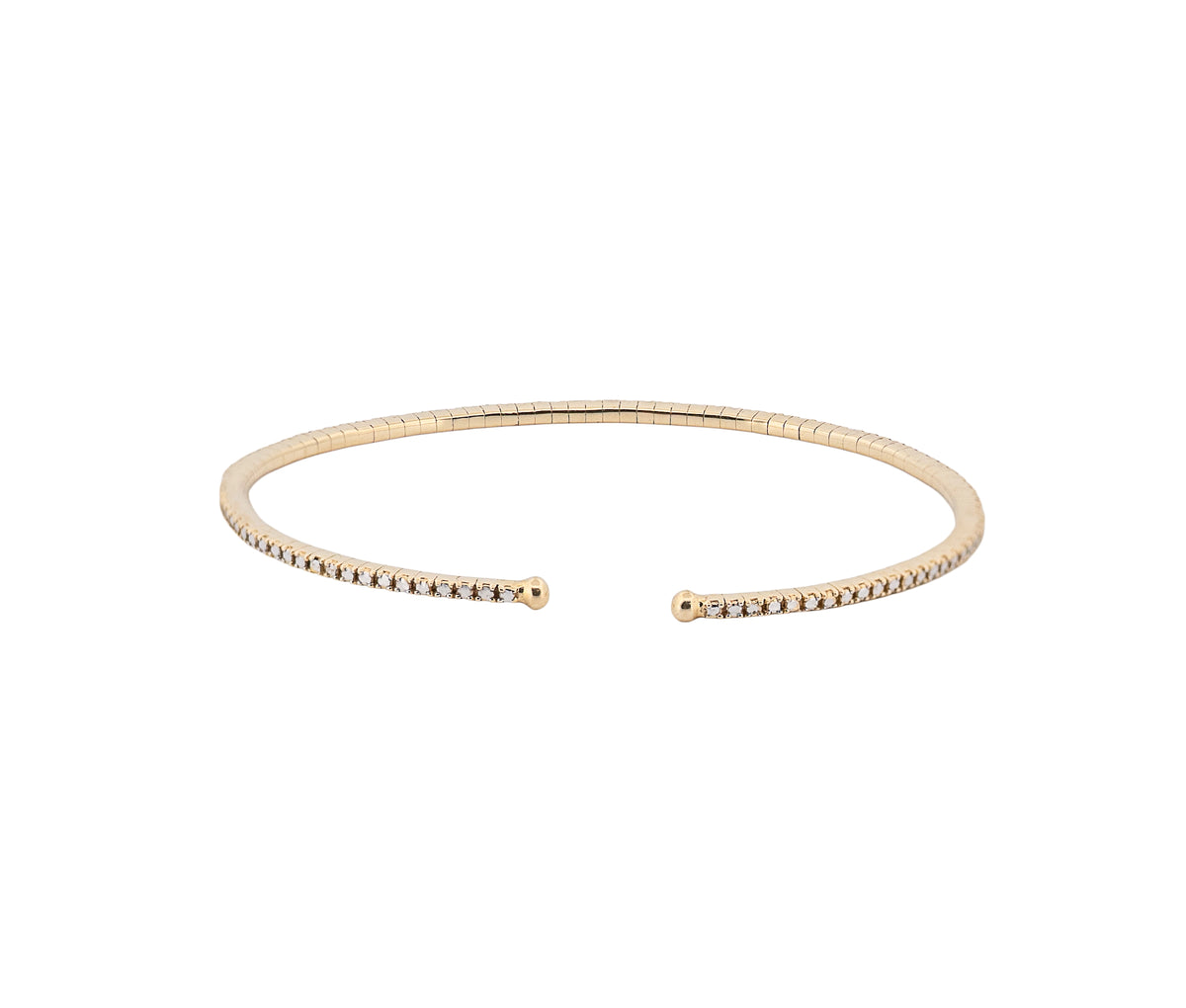 14K Yellow Gold Diamond Cuff Bracelet