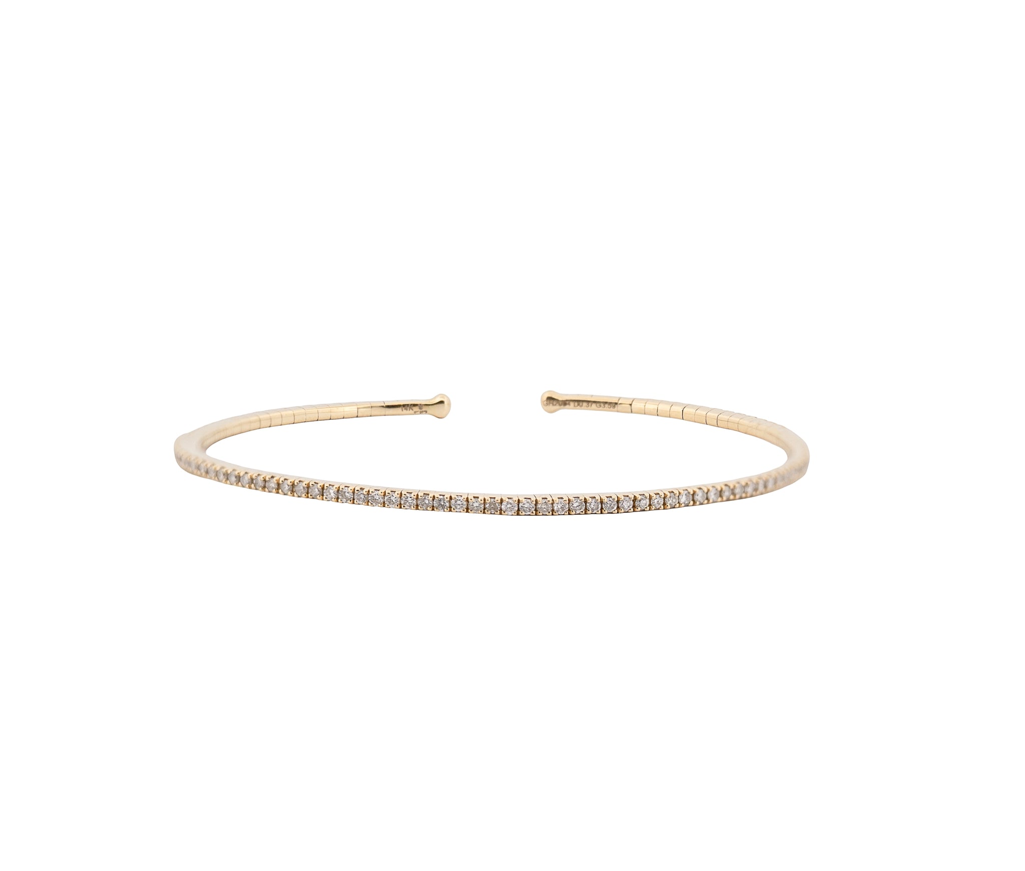 14K Yellow Gold Diamond Cuff Bracelet