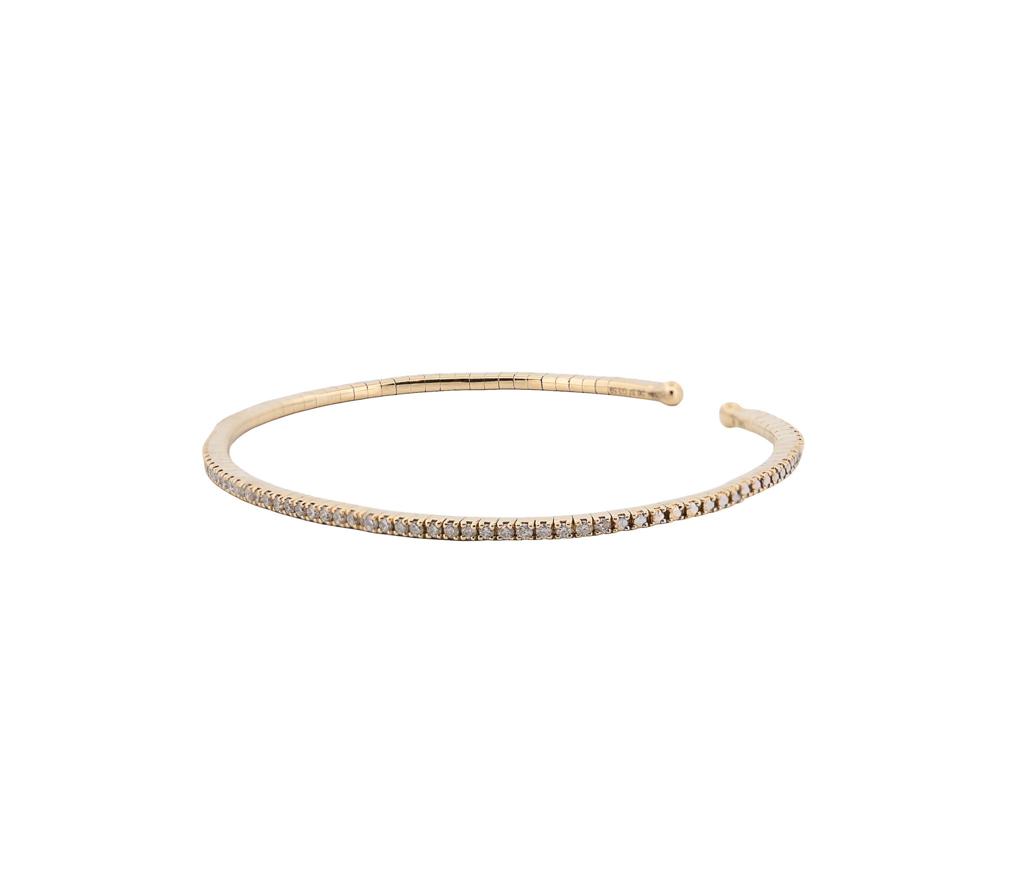 14K Yellow Gold Diamond Cuff Bracelet