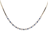 18K White Gold Sapphire & Diamond Necklace