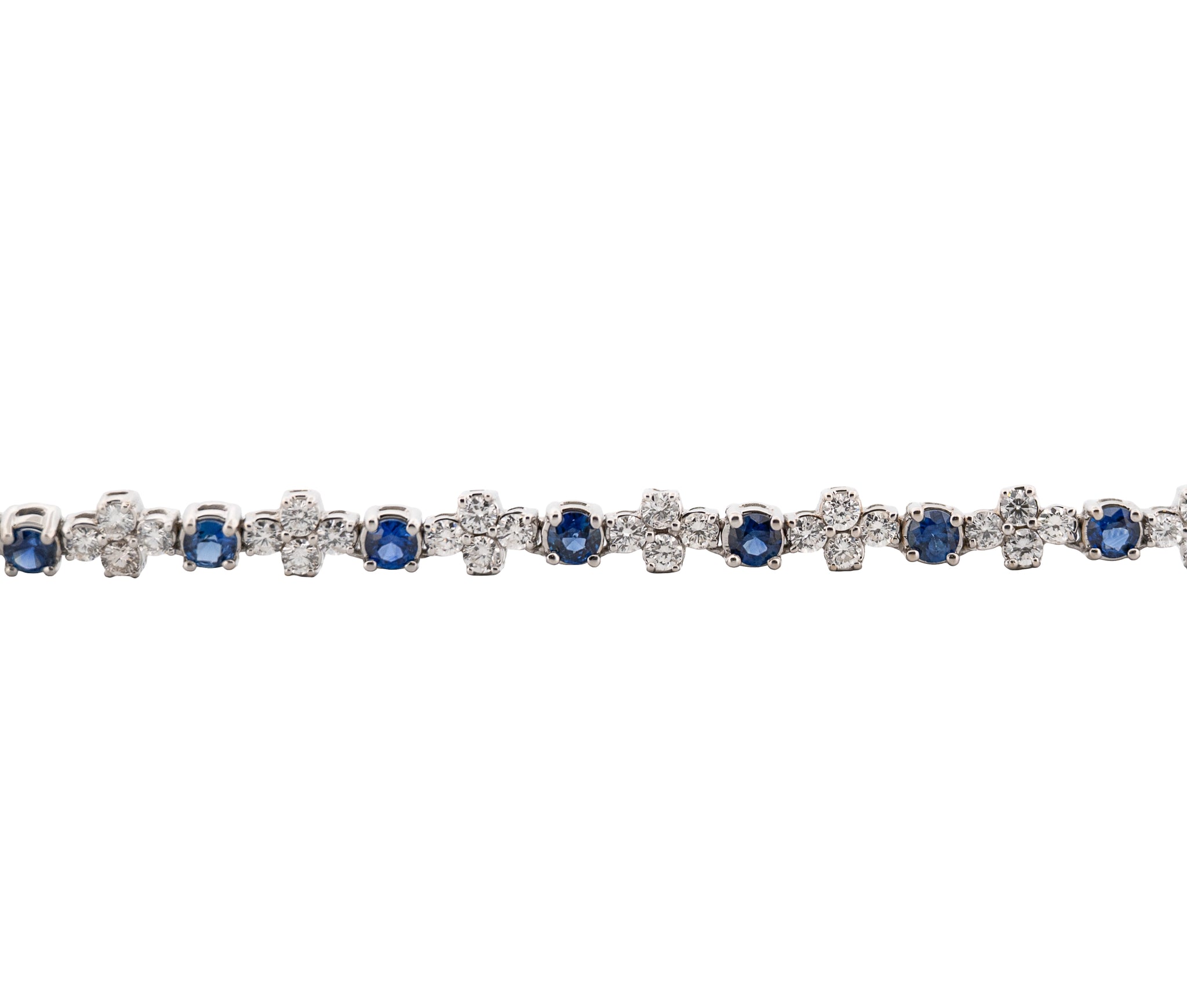 18K White Gold Sapphire & Diamond Necklace