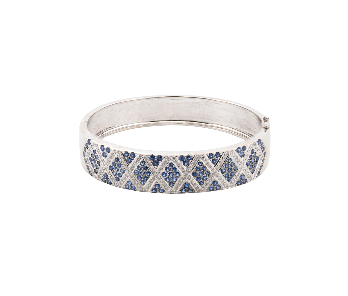 14K White Gold Sapphire & Diamond Bracelet