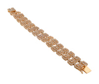 22K Yellow Gold 11.0cttw. Diamond Halo Style Diamond Bracelet