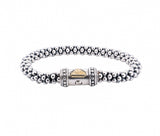 Lagos Caviar Sterling Silver and 18K Yellow Gold Signature Bracelet 7mm