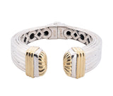 Lagos Caviar Sterling Silver ad 18K Yellow Gold Hinged Bracelet