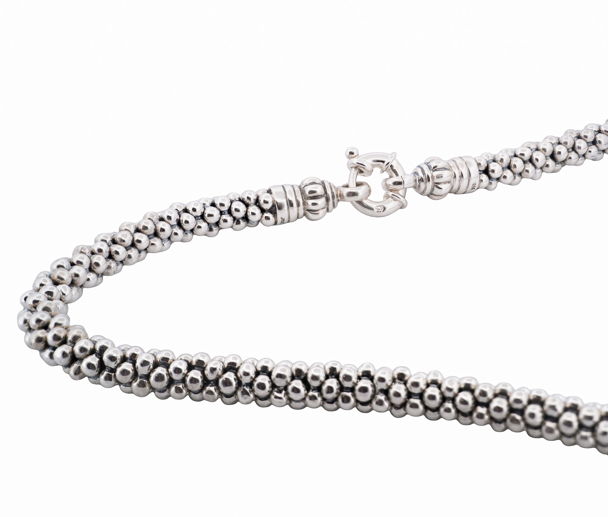 Lagos Caviar Signature Sterling Silver Beaded Necklace 7mm