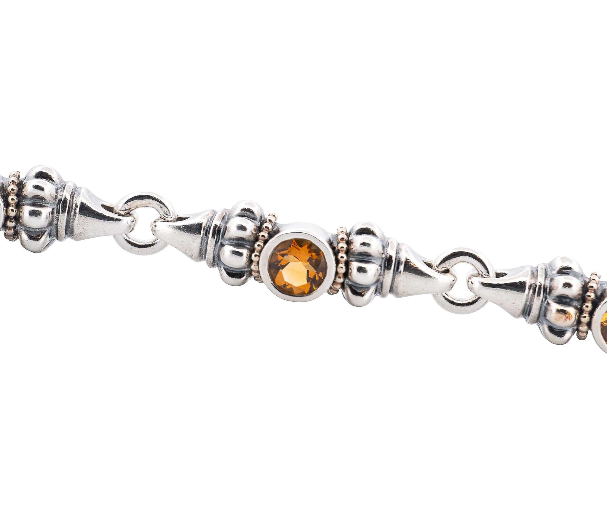 Lagos Caviar Sterling Silver and 18K Yellow Gold Glacier Citrine Bracelet