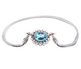 Lagos Caviar Sterling Silver and 18K Yellow Gold Blue Topaz Necklace