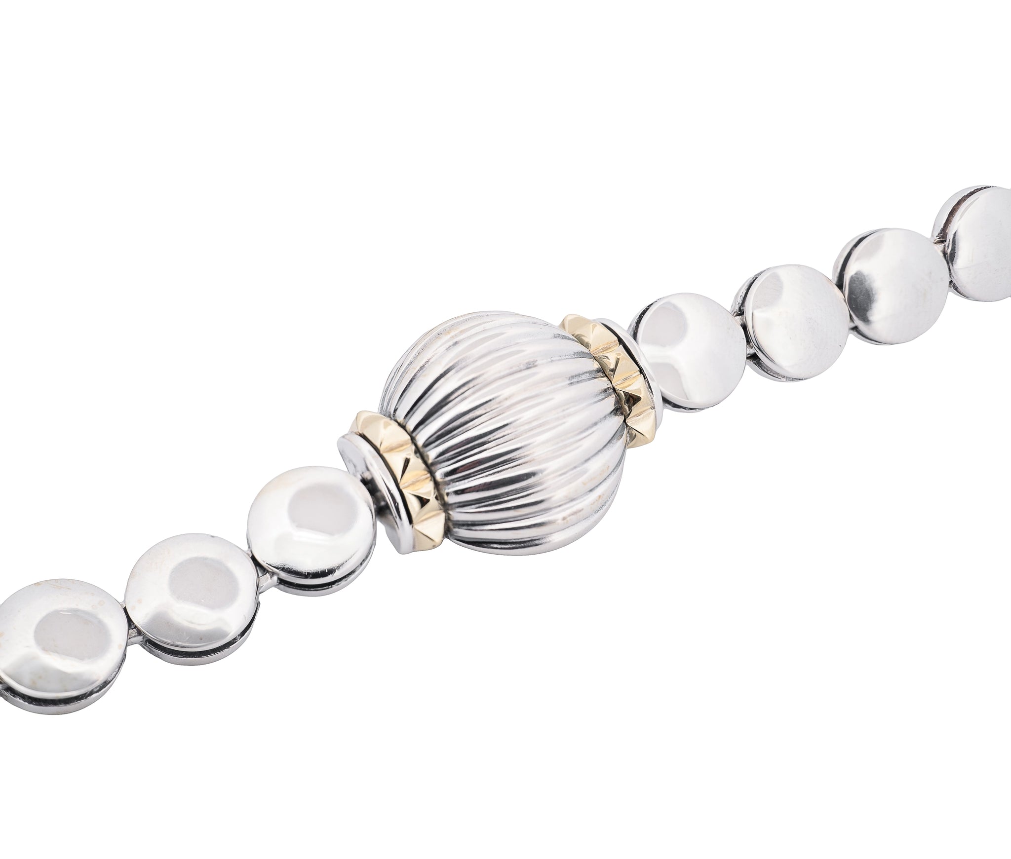 Lagos Caviar Sterling Silver and 18K Yellow Gold Dot Necklace