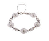 Art Deco Diamond  Camphor Glass Filigree Bracelet