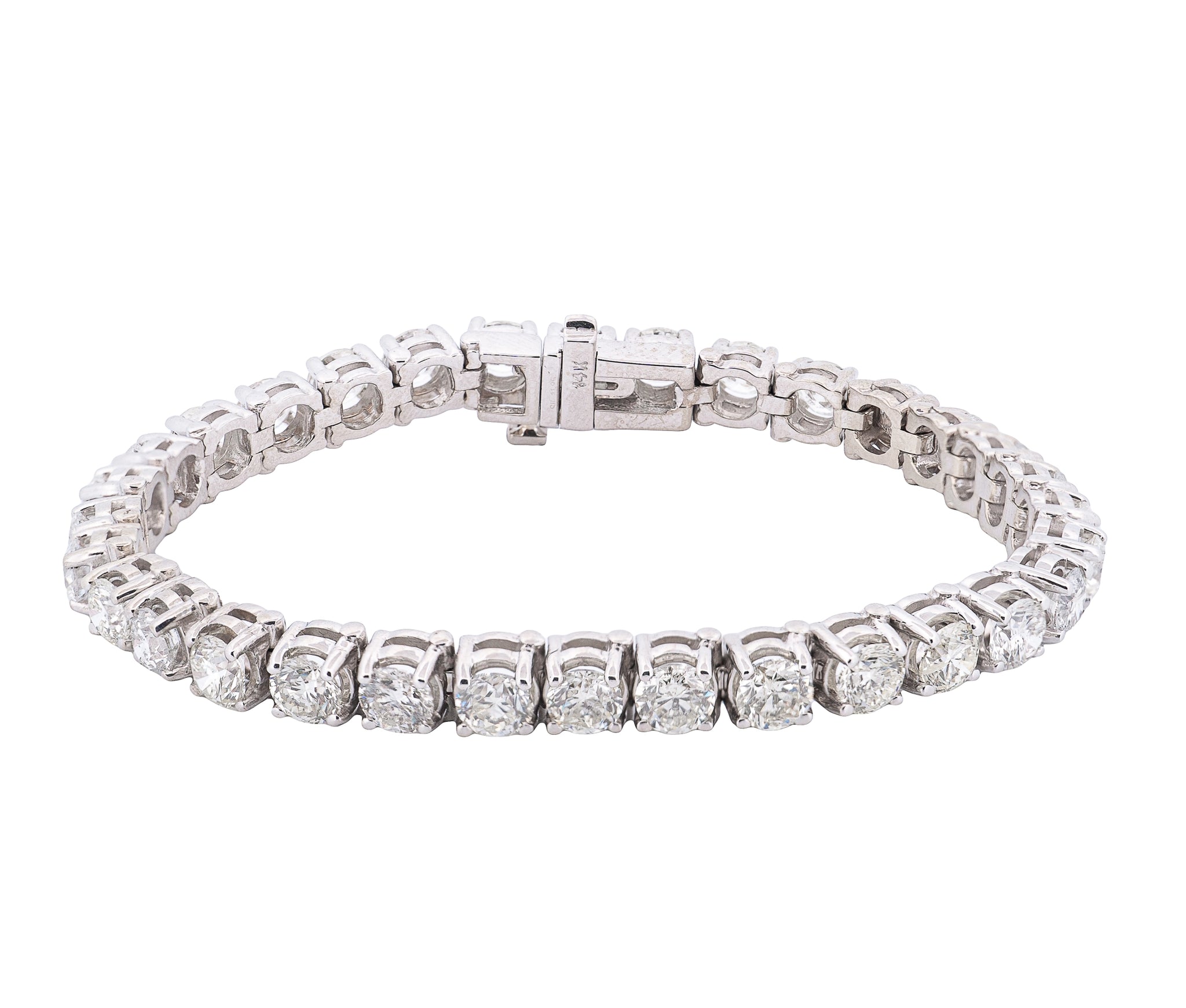 14K White Gold 11.85Ct Diamond Tennis Bracelet