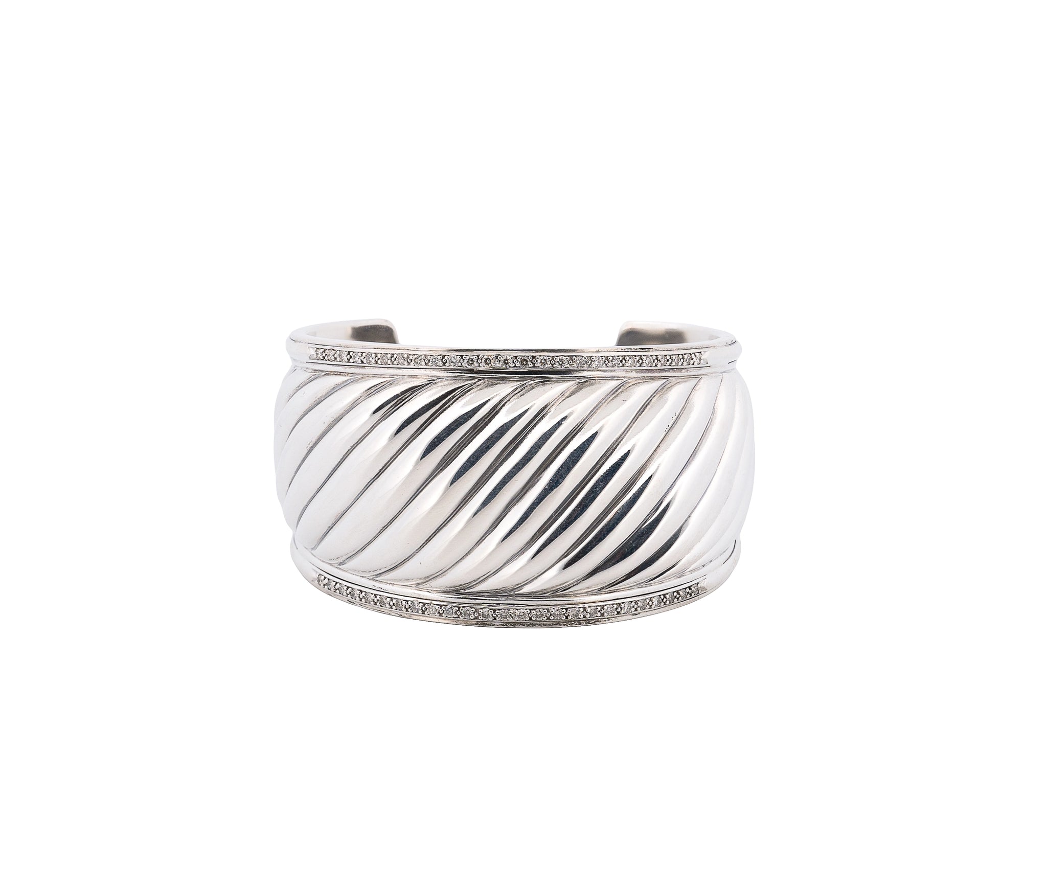 David Yurman Diamond Cable Cuff Bracelet