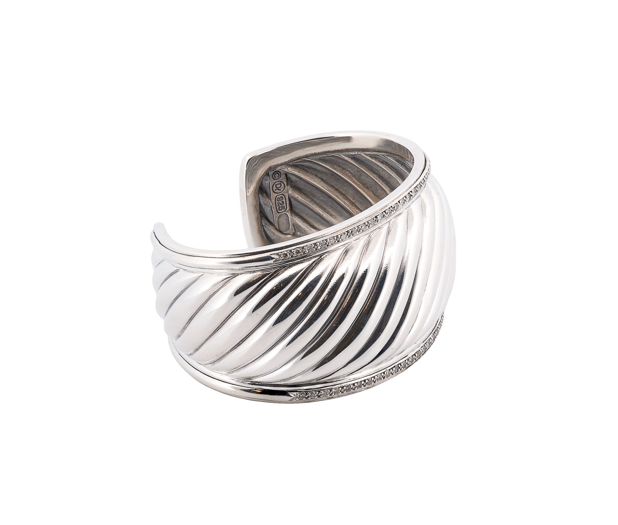 David Yurman Diamond Cable Cuff Bracelet