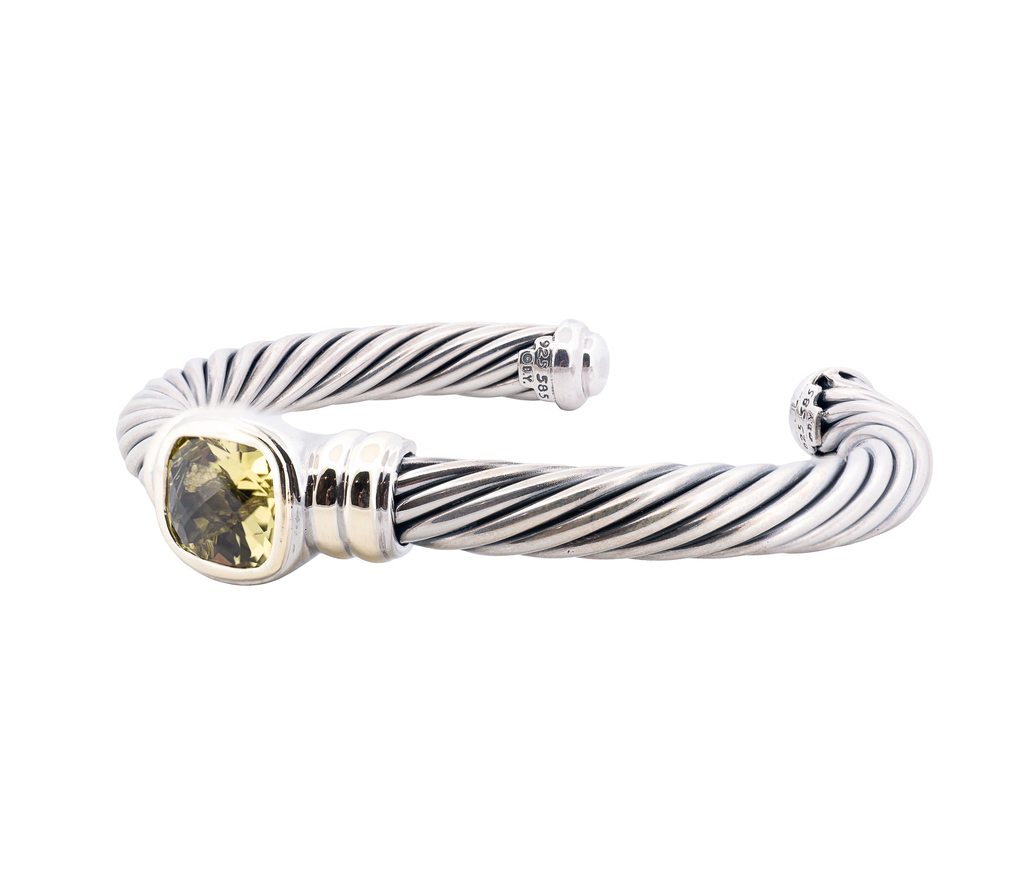 David Yurman 14K Gold, Sterling, & Lemon Citrine Bracelet