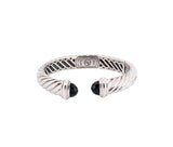 David Yurman Sterling Silver & Black Onyx Cable Bracelet