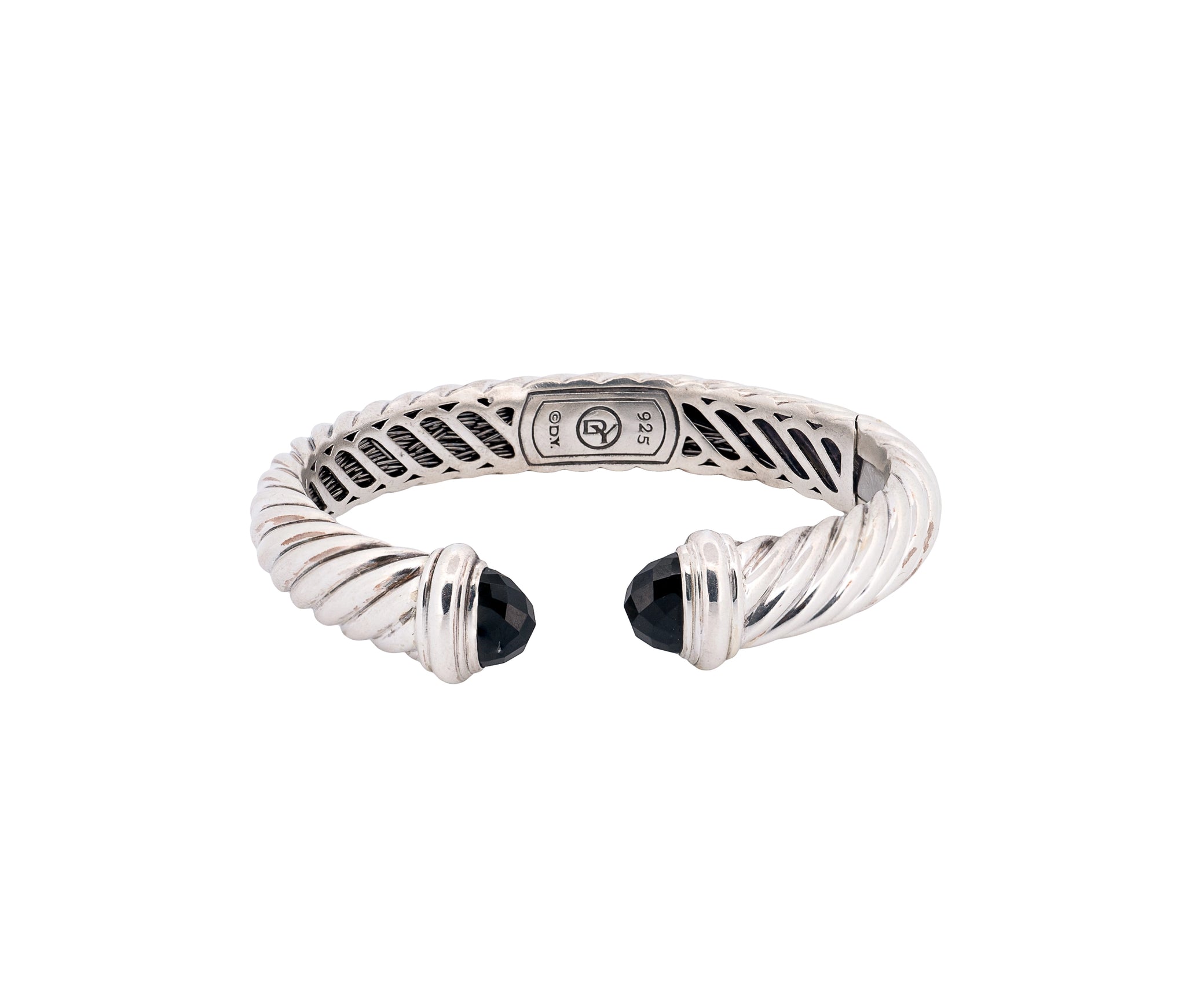 David Yurman Sterling Silver & Black Onyx Cable Bracelet