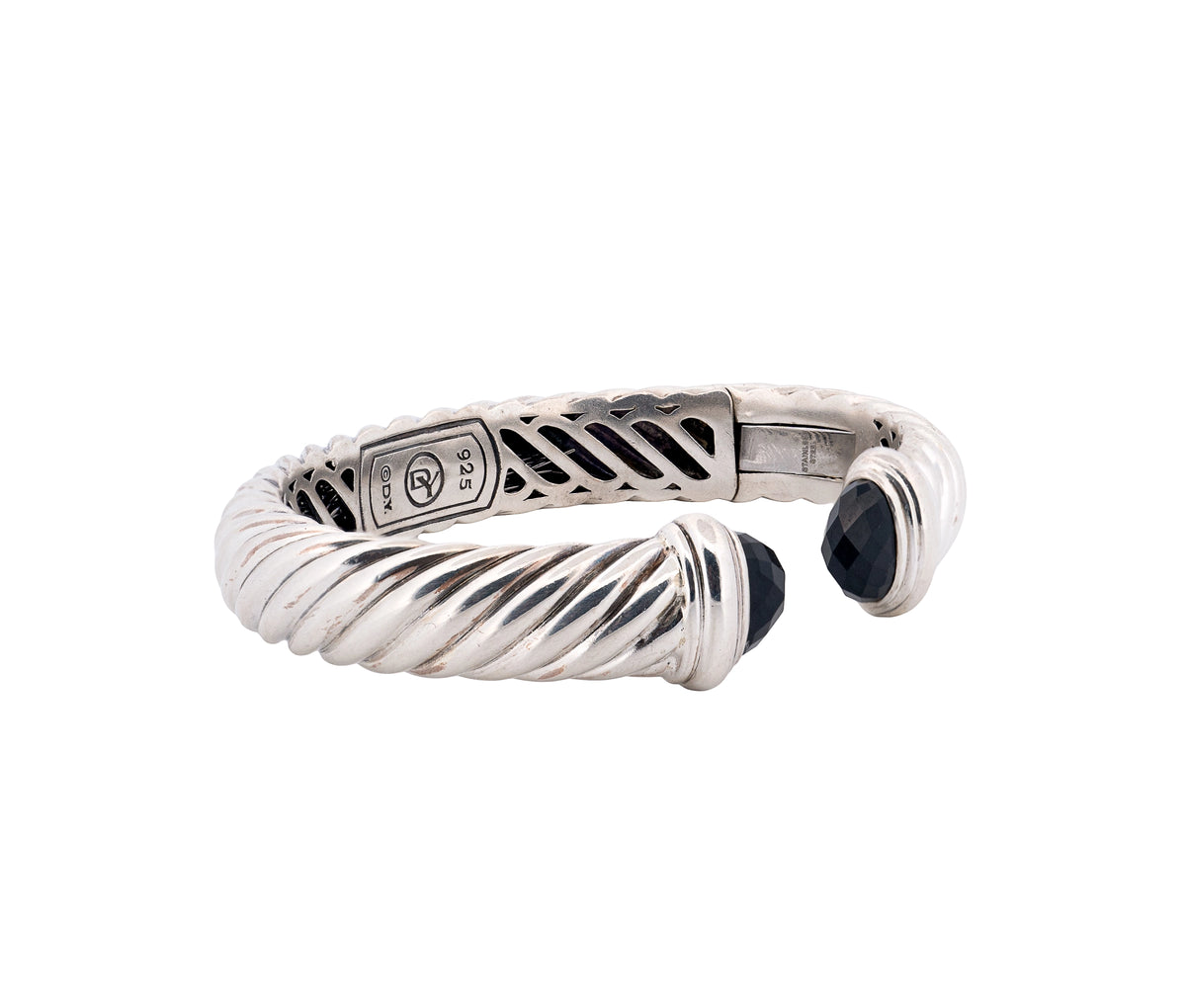 David Yurman Sterling Silver & Black Onyx Cable Bracelet