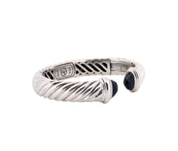 David Yurman Sterling Silver & Black Onyx Cable Bracelet