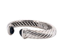 David Yurman Sterling Silver & Black Onyx Cable Bracelet