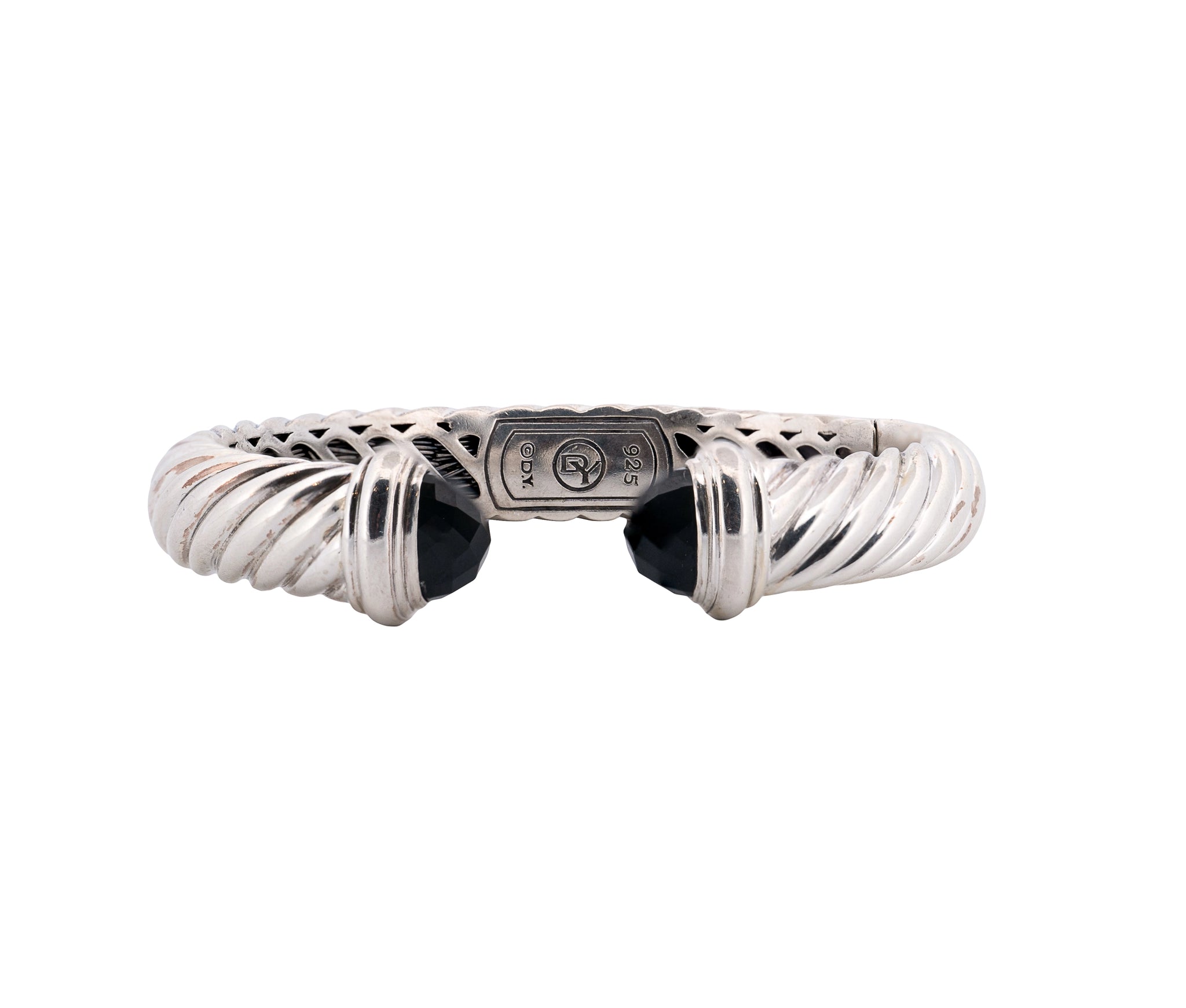 David Yurman Sterling Silver & Black Onyx Cable Bracelet