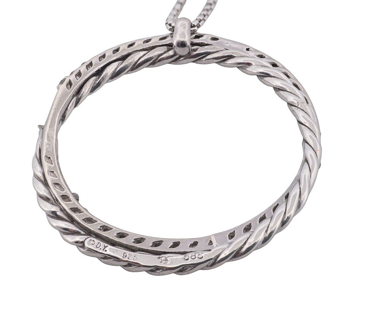 David Yurman Sterling Silver Diamond Necklace