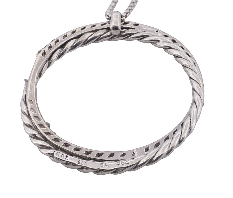 David Yurman Sterling Silver Diamond Necklace
