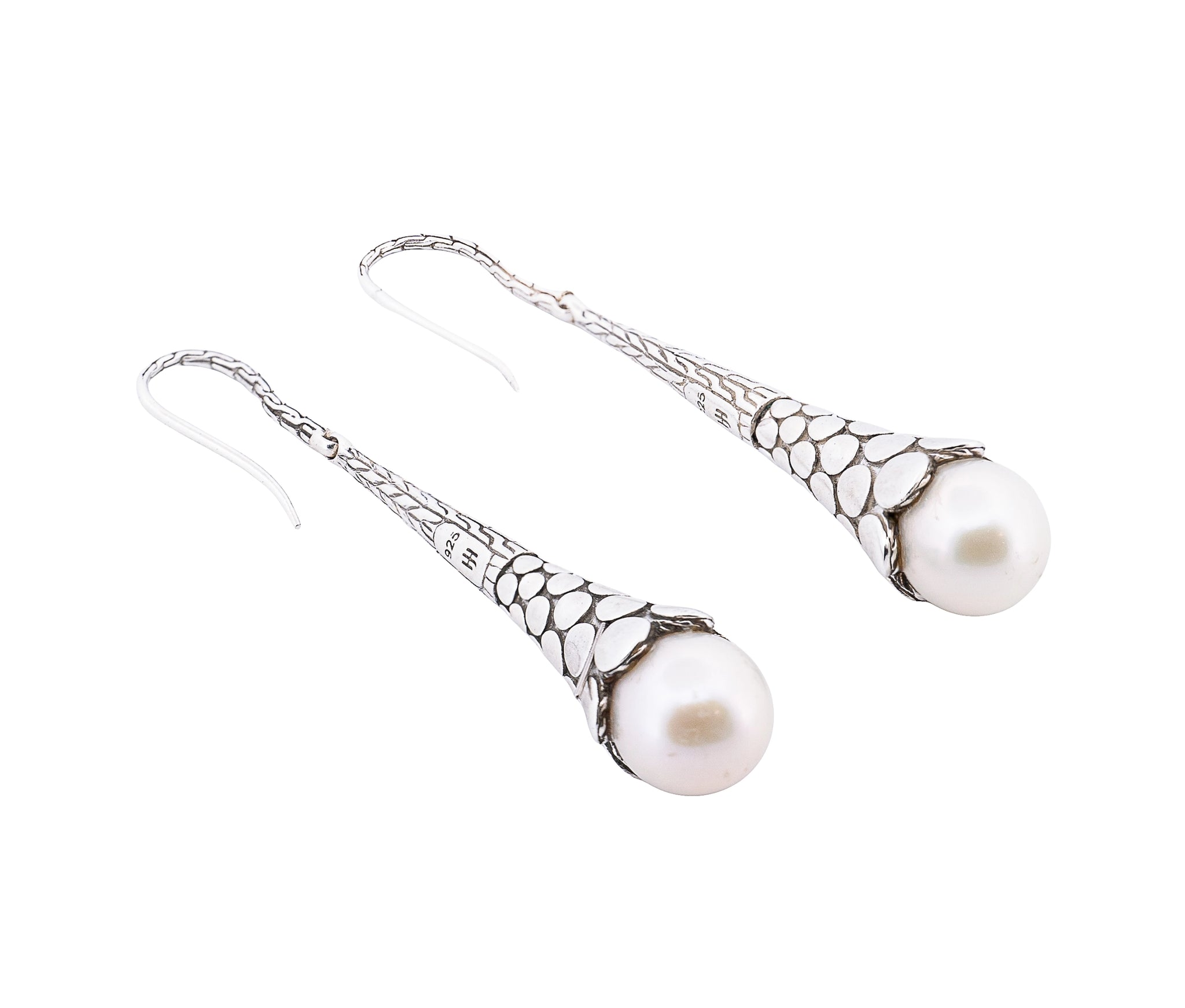 John Hardy Sterling Silver 10.5mm Pearl Dot Earrings