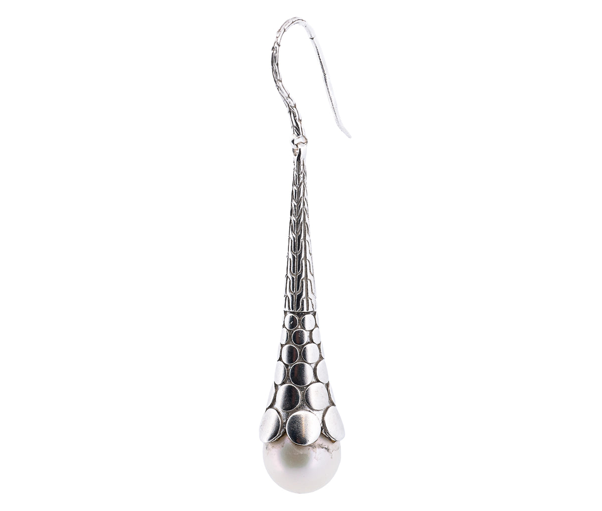 John Hardy Sterling Silver 10.5mm Pearl Dot Earrings